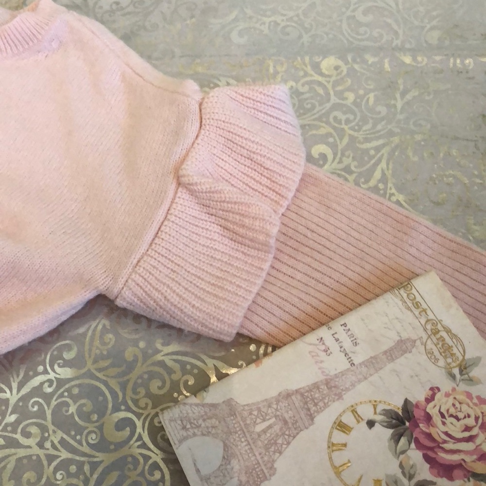 NWT Ann Taylor blush ruffle sleeves wool sweater - Picture 3 of 5